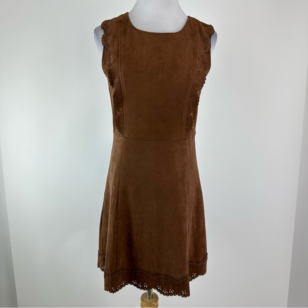 Current Air Brown Faux Suede Dress Size Small